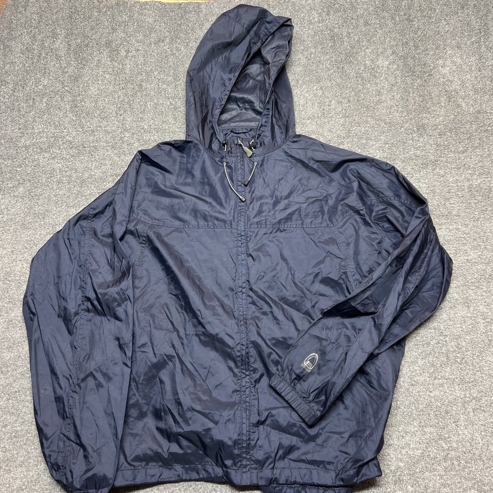 Sierra Designs Jacket Mens 2XL Blue Hooded Windbreaker Lightweight